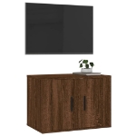 Mobile Porta TV a Parete Rovere Marrone 57x34,5x40 cm