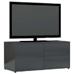 Mobile Porta TV Grigio Lucido 80x34x36 cm in Legno Multistrato