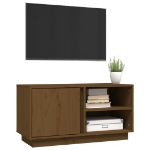 Mobile Porta TV Miele 80x35x40,5 cm in Legno Massello di Pino