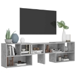 Mobile TV Grigio Cemento 149x30x52 cm in Truciolato