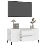 Mobile Porta TV Bianco 102x44,5x50 cm in Legno Multistrato