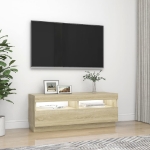 Mobile Porta TV con Luci LED Rovere Sonoma 100x35x40 cm