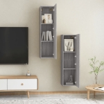 Mobili Porta TV a Parete 2 pz Grigio Sonoma 30,5x30x110 cm