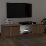 Mobile Porta TV con Luci LED rovere marrone 140x40x35,5 cm