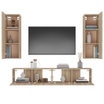 Set di Mobili Porta TV 4 pz Rovere Sonoma in Legno Multistrato