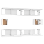 Set di Mobili Porta TV 6 pz Bianco in Legno Multistrato