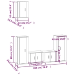 Set di Mobili Porta TV 5 pz Nero in Legno Multistrato