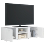 Mobile Porta TV Bianco Lucido 120x34x37 cm in Legno Multistrato