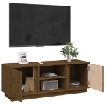 Mobile Porta TV Miele 110x35x40,5 cm in Legno Massello di Pino