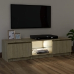 Mobile Porta TV con Luci LED Rovere Sonoma 120x30x35,5 cm