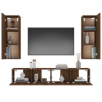 Set Mobili Porta TV 4 pz Rovere Marrone in Legno Multistrato