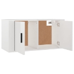 Mobili Porta TV a Parete 2 pz Bianco Lucido 80x34,5x40 cm