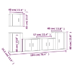 Set di Mobili Porta TV 5 pz Bianco in Legno Multistrato