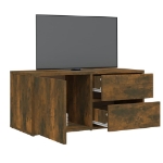 Mobile Porta TV Rovere Fumo 80x34x36 cm in Legno Multistrato