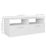 Mobile Porta TV in Legno Multistrato 95x35x36 cm Bianco