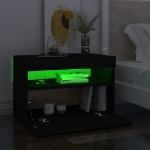 Mobili Porta TV con Luci LED 2 pz Neri 60x35x40 cm