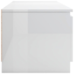 Mobile Porta TV Bianco Lucido 140x40x35,5 cm Legno Multistrato