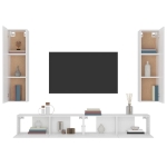 Set di Mobili Porta TV 4 pz Bianco in Legno Multistrato