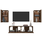 Set Mobili Porta TV 4 pz Rovere Marrone in Legno Multistrato