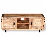 Mobile Porta TV in Legno Grezzo di Mango 120x30x50 cm