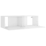 Set Mobili Porta TV 8pz Bianco Lucido in Legno Multistrato