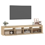 Mobile Porta TV con Luci LED Rovere Sonoma 210x35x40 cm