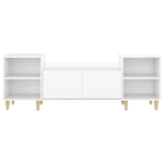 Mobile Porta TV Bianco Lucido 160x35x55 cm in Legno Multistrato