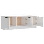 Mobile Porta TV Bianco Lucido 102x35x36,5 cm Legno Multistrato