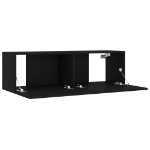 Set Mobili Porta TV 8pz Nero in Legno Multistrato