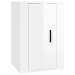 Set Mobili Porta TV 3 pz Bianco Lucido in Legno Multistrato