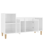 Mobile Porta TV Bianco Lucido 100x35x55 cm in Legno Multistrato