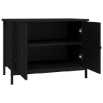 Mobile Porta TV con Ante Nero 60x35x45 cm in Legno Multistrato