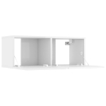 Set Mobili Porta TV 8pz Bianco Lucido in Legno Multistrato