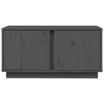 Mobile Porta TV Grigio 80x35x40,5 cm in Legno Massello di Pino