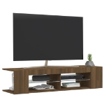 Mobile Porta TV con Luci LED Rovere Marrone 135x39x30 cm