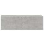 Mobili TV da Parete 2 pz Grigio Cemento 100x30x30 cm in Legno