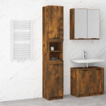 Armadietto Bagno Rovere Fumo 32x34x188,5cm in Legno Multistrato