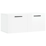 Mobile a Parete Bianco Lucido 80x36,5x35 cm Legno Multistrato