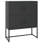 Credenza Alta Nera 80x35x100 cm in Acciaio