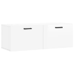 Mobile a Parete Bianco Lucido 100x36,5x35 cm Legno Multistrato