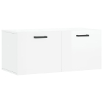 Mobile a Parete Bianco Lucido 80x36,5x35 cm Legno Multistrato