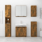 Armadietto Bagno Rovere Fumo 32x34x188,5cm in Legno Multistrato