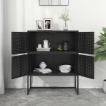 Credenza Alta Nera 80x35x100 cm in Acciaio