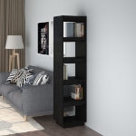 Libreria/Divisorio Nero 40x35x167 cm in Legno Massello di Pino