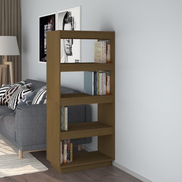 Libreria/Divisorio Miele 60x35x135 cm in Legno Massello di Pino