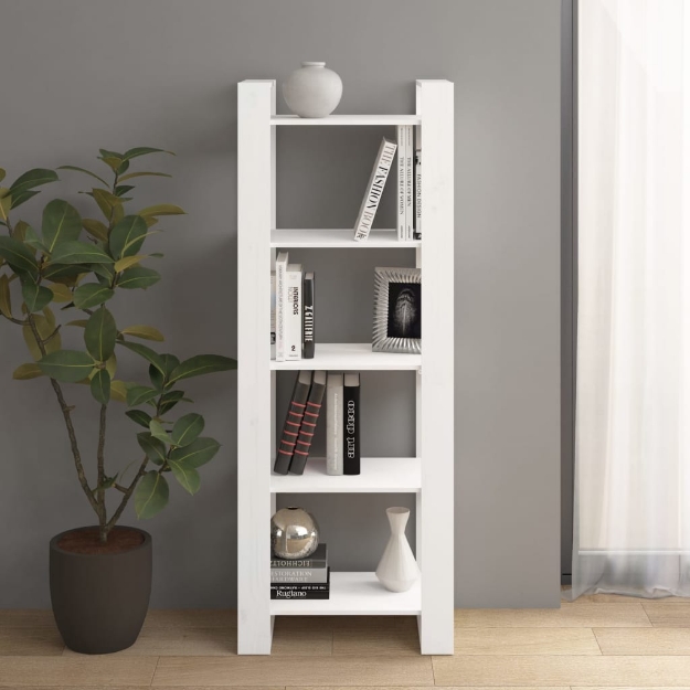 MiCasa Italia. Libreria/Divisorio Bianco 60x35x160 cm Legno Massello