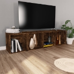 Libreria/Mobile TV Rovere Fumo 36x30x143cm in Legno Multistrato