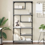 Libreria Grigio Sonoma 81x36x176 cm in Legno Multistrato