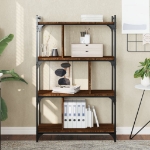 Libreria Rovere Marrone 4 Ripiani 76x32x123cm Legno Multistrato