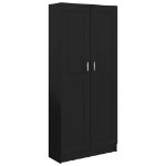 Libreria Nera 82,5x30,5x185,5 cm in Legno Multistrato